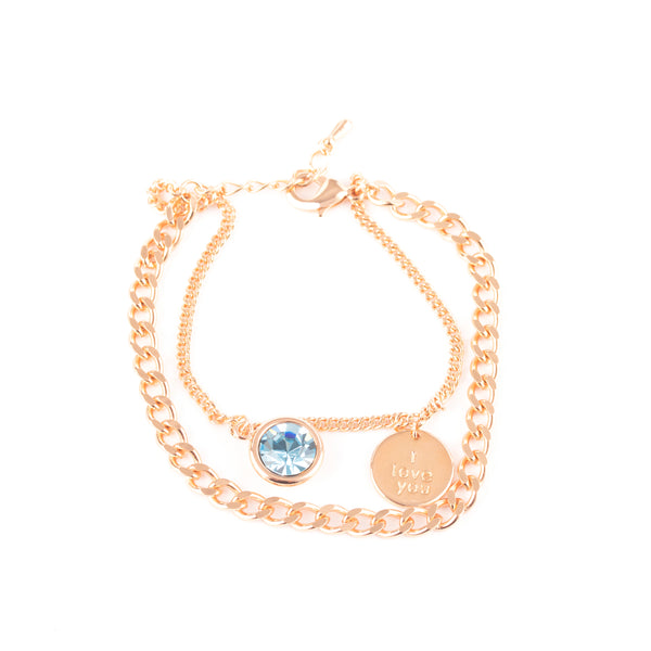 Champagne Color Double Chain Bracelet